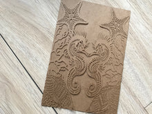 50pcs Kraft Paper Brown Seahorse Laser Cut Wedding Cards,laser cut wedding invitations - Kdecoration