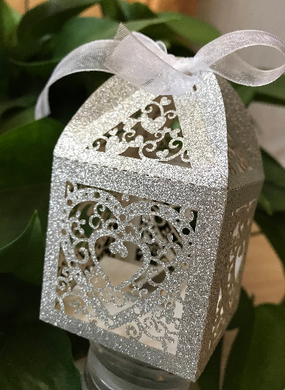 100pcs Glitter Heart Laser Cut wedding favor boxes,small chocolate gift Boxes,Favour boxes - Kdecoration