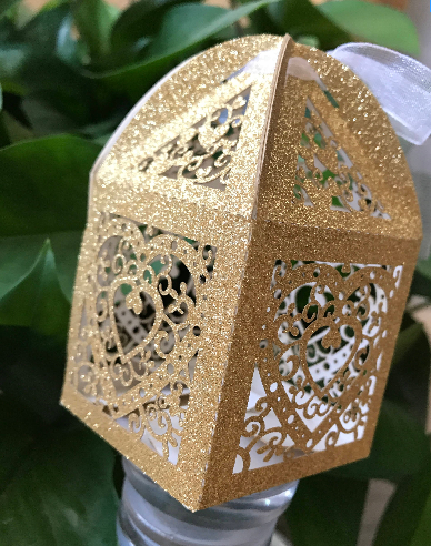 100pcs Glitter Heart Laser Cut wedding favor boxes,small chocolate gift Boxes,Favour boxes - Kdecoration