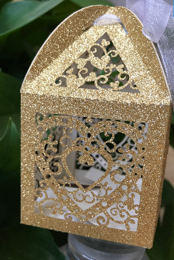 100pcs Glitter Silver Heart Laser Cut Wedding gift boxes,wedding favor boxes,Small Gift Candy Boxes - Kdecoration