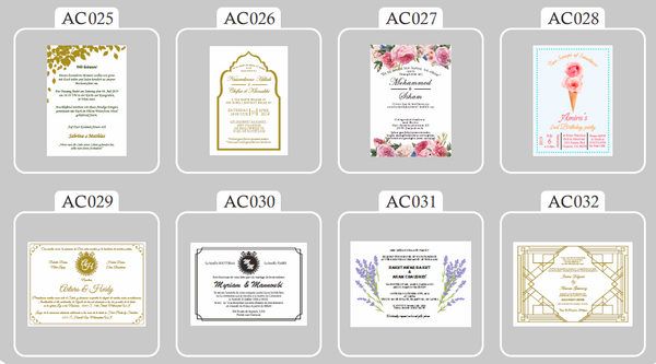 50pcs Pearl Paper Custom Invitation printing,Insert Cards with printing for Invitation - Kdecoration