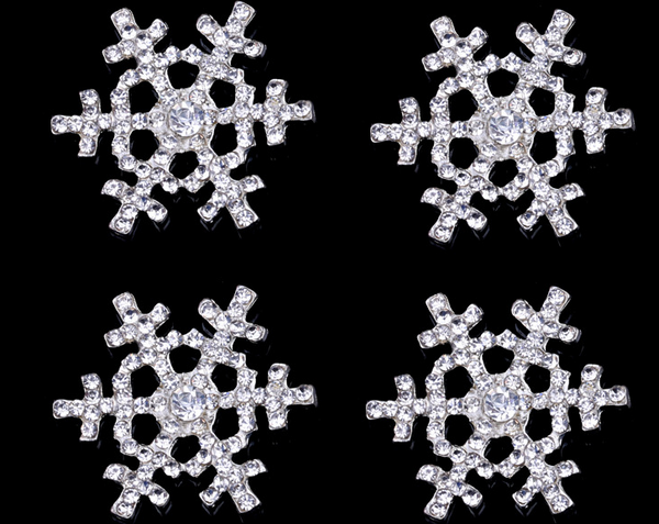 10pieces Snowflake Decoration Buttons,Rhinestone Buttons ,Girl Dressing Decorations Buttons,Party Favors - Kdecoration