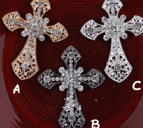 10pieces Free Shipping Cross Decoration Buttons,Rhinestone Buttons ,Wedding Party Gift Favor Decorations,Girl Hair Decorations Buttons - Kdecoration