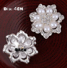 10pieces Ellipse Rhinestone Flower Disk Rhinestone Buttons for Wedding Birthday Party Decoration - Kdecoration