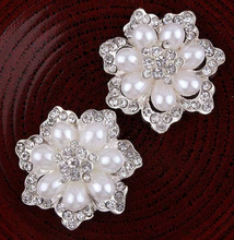 10pieces Ellipse Rhinestone Flower Disk Rhinestone Buttons for Wedding Birthday Party Decoration - Kdecoration