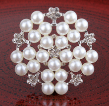 10pieces Pearl Alloy Rhinestone Buttons,DIY Hair Accessories Buckle,Wedding Favor,Decorated Buttons - Kdecoration