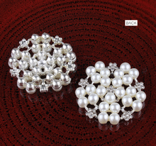 10pieces Pearl Alloy Rhinestone Buttons,DIY Hair Accessories Buckle,Wedding Favor,Decorated Buttons - Kdecoration