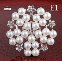 10pieces Pearl Alloy Rhinestone Buttons,DIY Hair Accessories Buckle,Wedding Favor,Decorated Buttons - Kdecoration