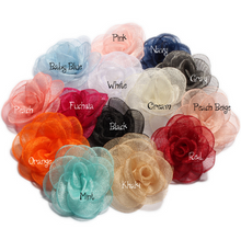 10pcs layer edge cloth flower,gauze burning edge corsage,children hair Flowers,Rhinestone ButtonsChildren's Birthday Party Decorations, - Kdecoration