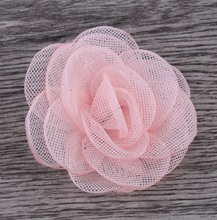 10pcs layer edge cloth flower,gauze burning edge corsage,children hair Flowers,Rhinestone ButtonsChildren's Birthday Party Decorations, - Kdecoration