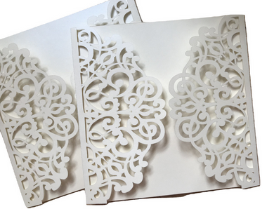 50pcs Pearl Cream Laser Cut Wedding Cards,Sweet 16 Birthday Invitation Cards,baptism invitations - Kdecoration