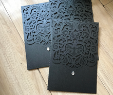 50pcs Pearl Black Pocket Laser Cut Invitations cards,pocket Laser Cut Wedding Invitation cards,bridal shower invitation cards,custom laser cut wedding cards - Kdecoration