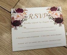 50pieces RSVP cards with pirnting,Laser cut Thank You Cards,Announcements Cards,Insert cards with printing - Kdecoration