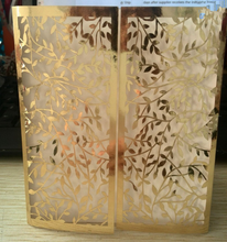 50pcs Metallic Paper Gold Leaf Wedding Invitations Card,Laser Cut Invitation Cards,Birthday invite - Kdecoration