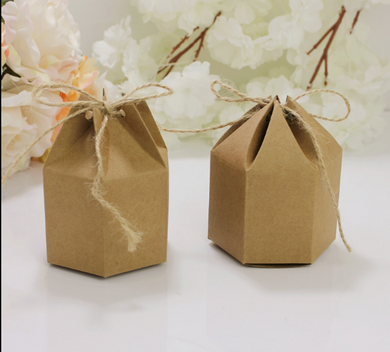 100pcs hexagonal Wedding Favor Boxes,hexagonal candy box European style gift wrapping box - Kdecoration