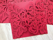 50pcs Pearl red diy wedding invitations,die cut wedding invitations,wedding cards online - Kdecoration