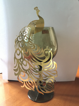 100*Peacock Gold Wine Glass Place Card,Laser Cut Place Cards,Table Decorations - Kdecoration