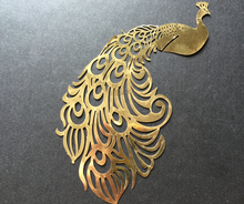 100*Peacock Gold Wine Glass Place Card,Laser Cut Place Cards,Table Decorations - Kdecoration