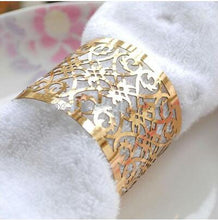 100pcs Metallic Paper Gold Laser Cut Napkin Ring,Wedding Decoration,Towel wrappers - Kdecoration